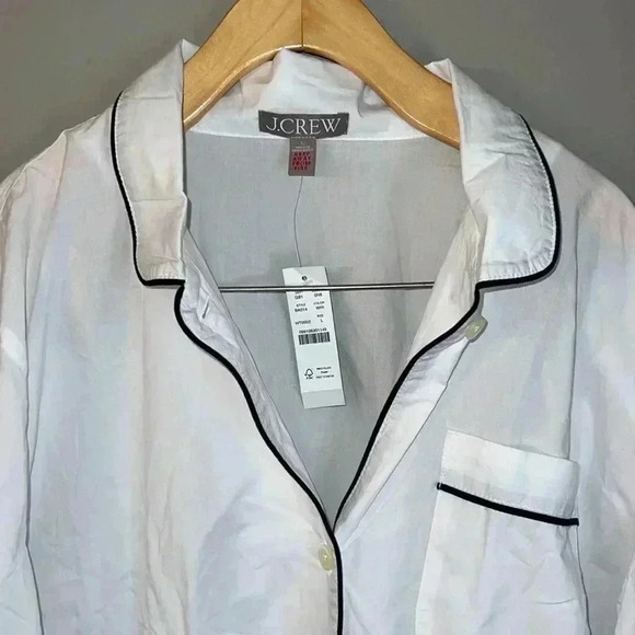 J. Crew End-on-end cotton long-sleeve pajama top Size L - Picture 4 of 10